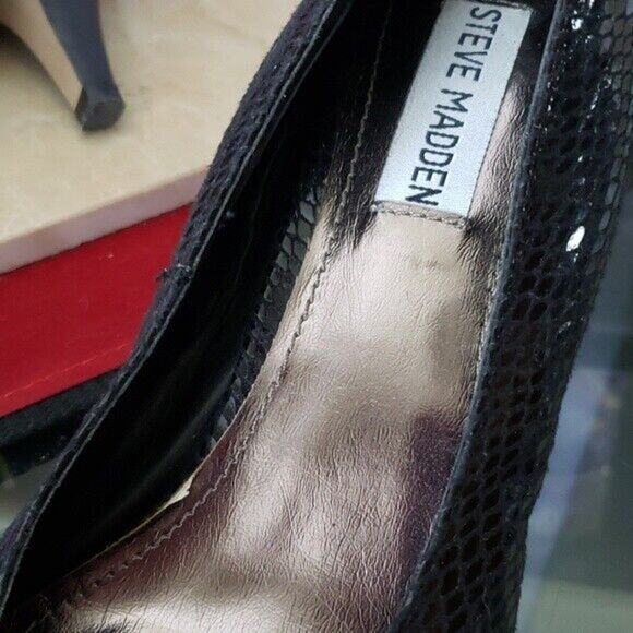 Steve Madden Heels Black Scale Pattern Heels - Size 8.5 - Picture 7 of 8